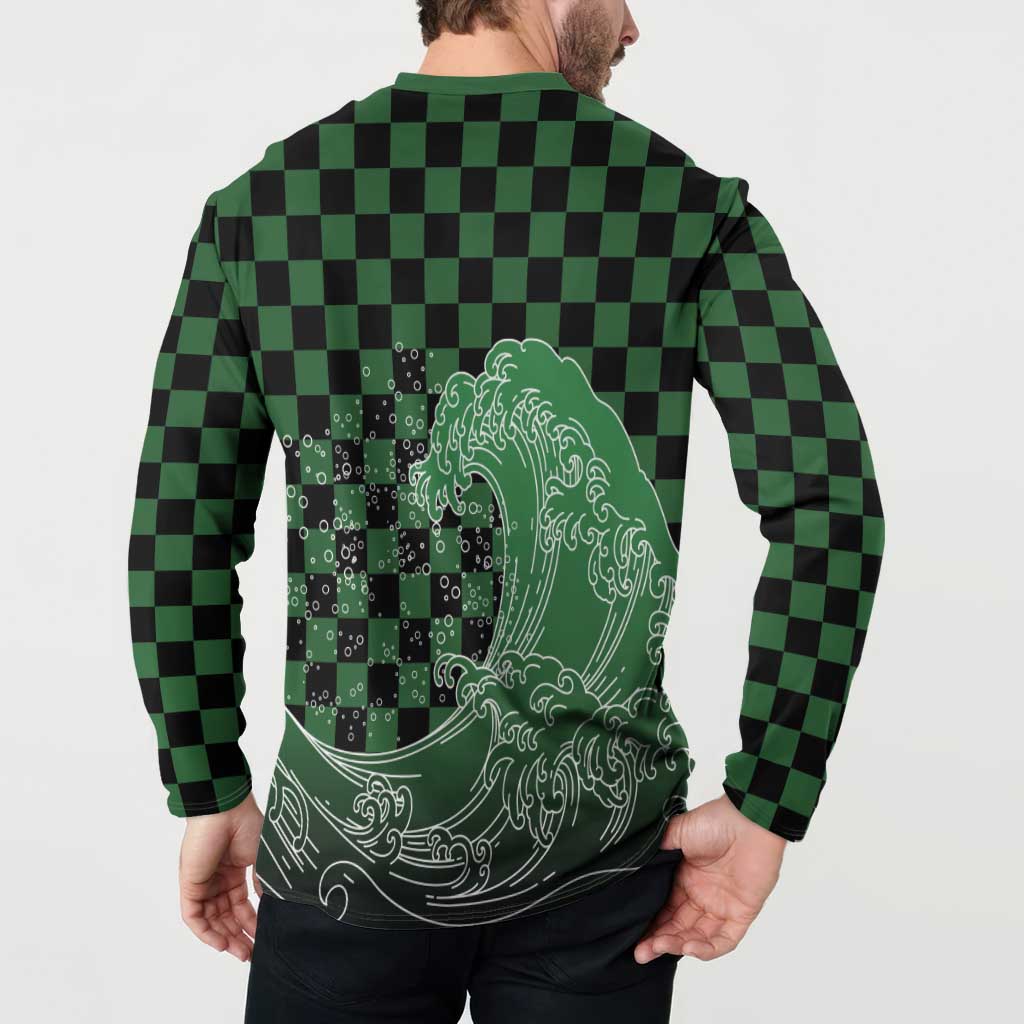 Japanese Asanoha Pattern Button Sweatshirt Water Breathing Slayer Dragon - Polynesian Pride