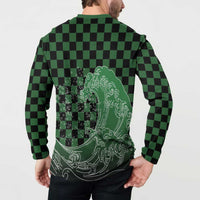 Japanese Asanoha Pattern Button Sweatshirt Water Breathing Slayer Dragon - Polynesian Pride