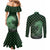 Japanese Asanoha Pattern Couples Matching Mermaid Dress and Long Sleeve Button Shirt Water Breathing Slayer Dragon - Polynesian Pride