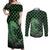 Japanese Asanoha Pattern Couples Matching Off Shoulder Maxi Dress and Long Sleeve Button Shirt Water Breathing Slayer Dragon - Polynesian Pride