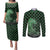 Japanese Asanoha Pattern Couples Matching Puletasi and Long Sleeve Button Shirt Water Breathing Slayer Dragon - Polynesian Pride