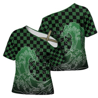 Japanese Asanoha Pattern Cross Shoulder Shirt Water Breathing Slayer Dragon - Polynesian Pride