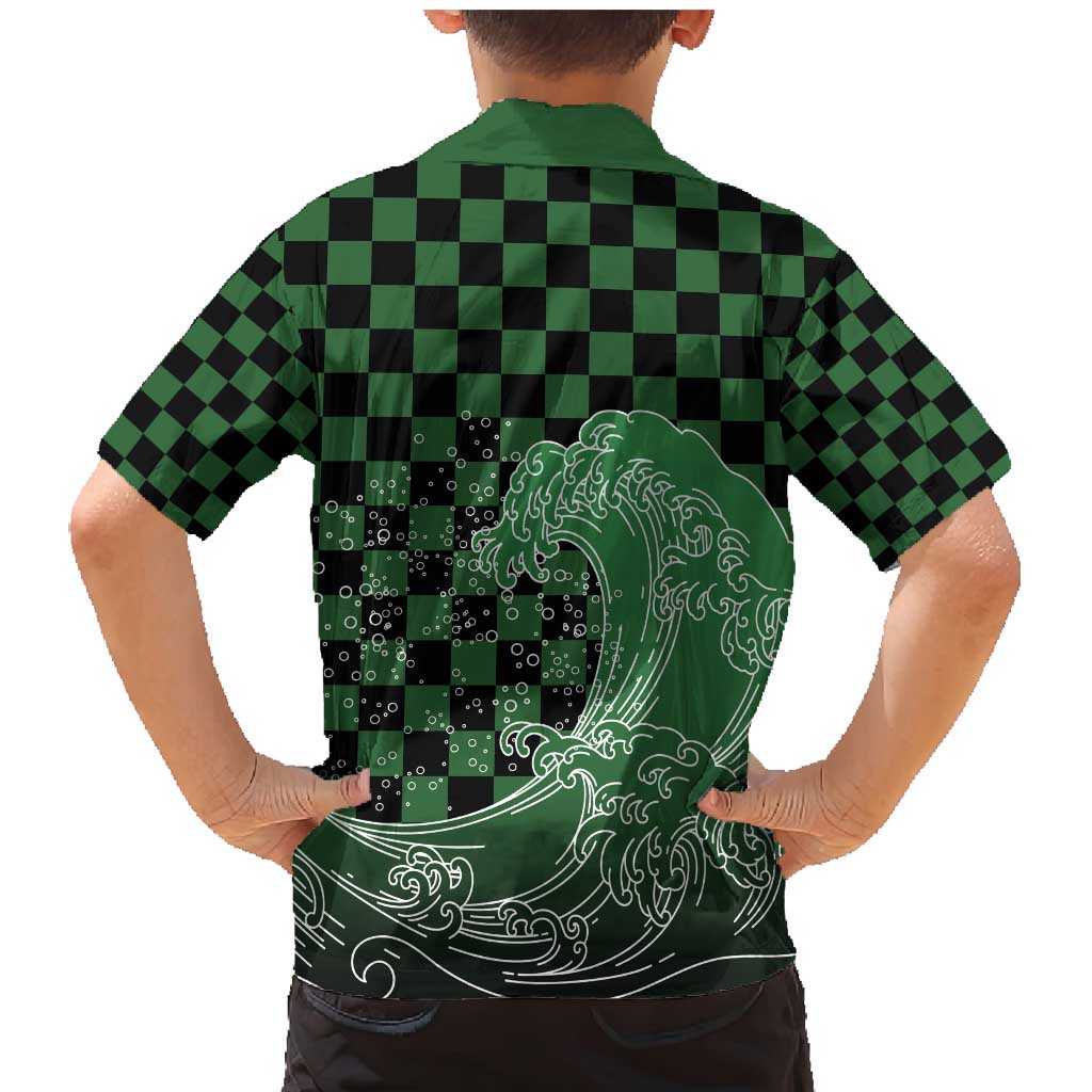 Japanese Asanoha Pattern Family Matching Mermaid Dress and Hawaiian Shirt Water Breathing Slayer Dragon LT9 - Polynesian Pride