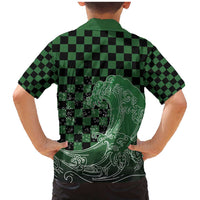 Japanese Asanoha Pattern Family Matching Mermaid Dress and Hawaiian Shirt Water Breathing Slayer Dragon LT9 - Polynesian Pride