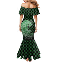 Japanese Asanoha Pattern Family Matching Mermaid Dress and Hawaiian Shirt Water Breathing Slayer Dragon LT9 - Polynesian Pride