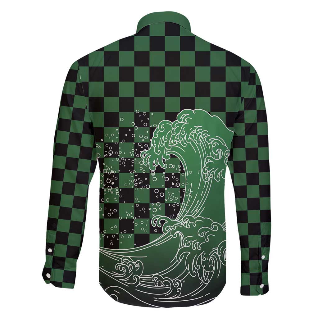 Japanese Asanoha Pattern Family Matching Short Sleeve Bodycon Dress and Hawaiian Shirt Water Breathing Slayer Dragon LT9 - Polynesian Pride