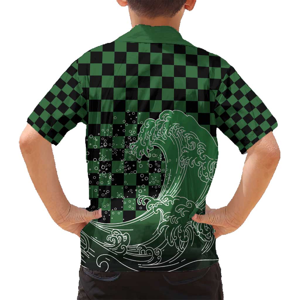 Japanese Asanoha Pattern Family Matching Summer Maxi Dress and Hawaiian Shirt Water Breathing Slayer Dragon LT9 - Polynesian Pride