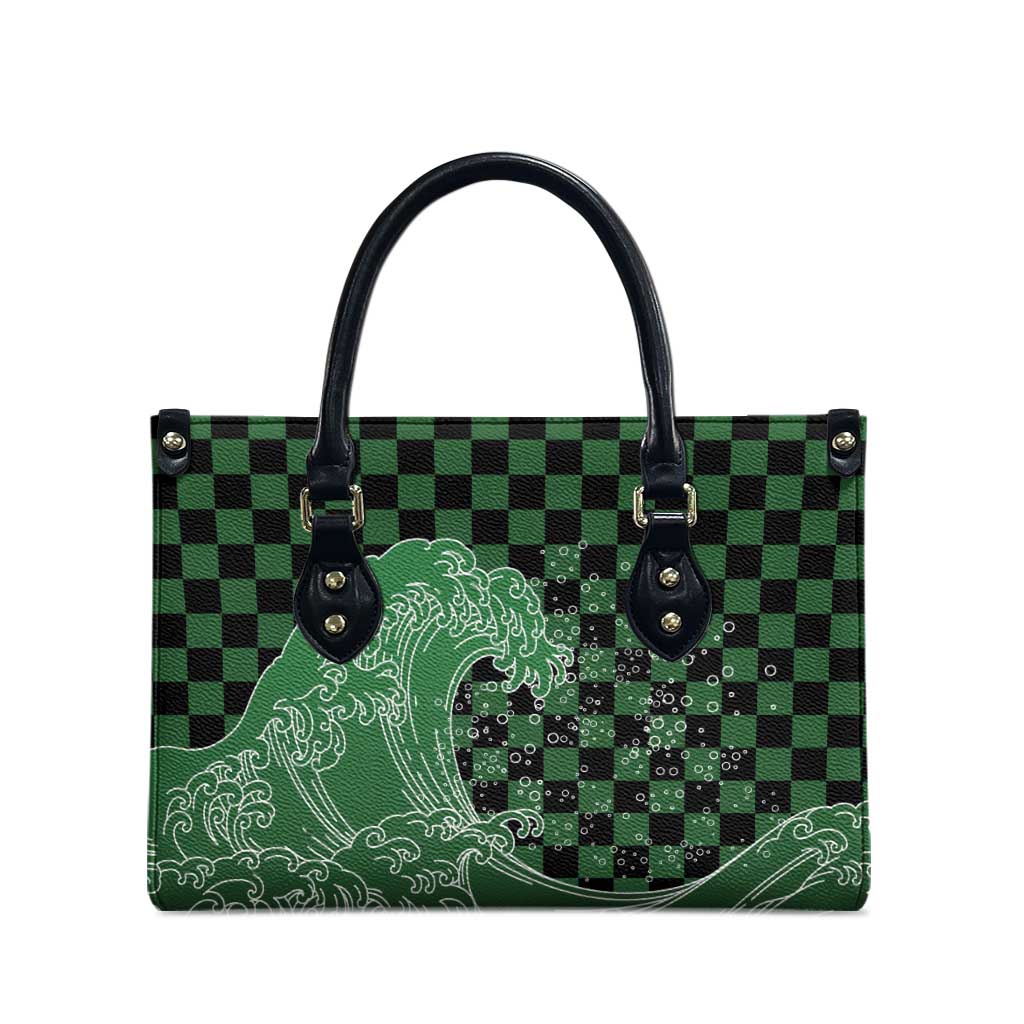 Japanese Asanoha Pattern Leather Bag Water Breathing Slayer Dragon - Polynesian Pride