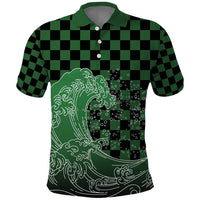 Japanese Asanoha Pattern Polo Shirt Water Breathing Slayer Dragon - Polynesian Pride