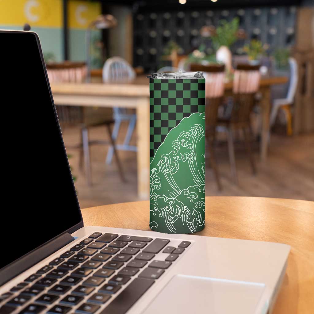 Japanese Asanoha Pattern Skinny Tumbler Water Breathing Slayer Dragon - Polynesian Pride
