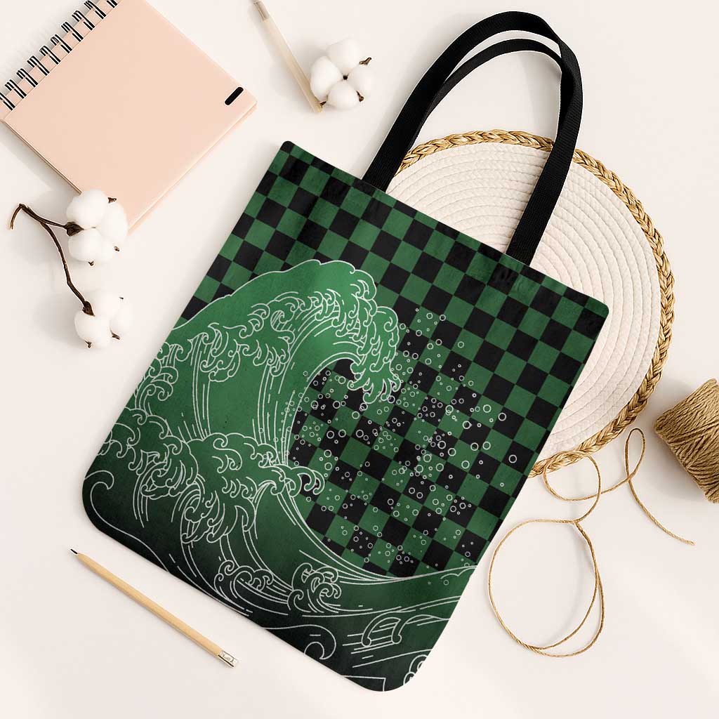 Japanese Asanoha Pattern Tote Bag Water Breathing Slayer Dragon - Polynesian Pride