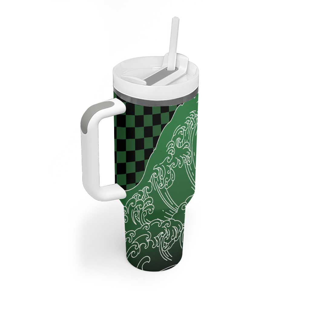 Japanese Asanoha Pattern Tumbler With Handle Water Breathing Slayer Dragon - Polynesian Pride