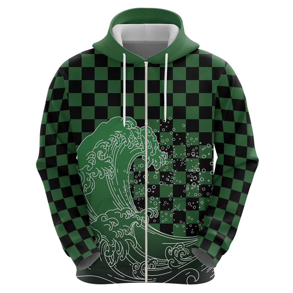 Japanese Asanoha Pattern Zip Hoodie Water Breathing Slayer Dragon LT9 - Polynesian Pride
