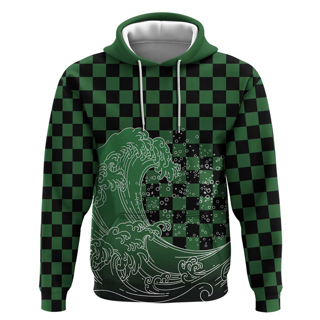 Japanese Asanoha Pattern Zip Hoodie Water Breathing Slayer Dragon LT9 Pullover Hoodie Green - Polynesian Pride