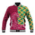 Japanese Bishamon-Kikkou Pattern Baseball Jacket Water Pillar Silent River Flow - Polynesian Pride