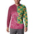 Japanese Bishamon-Kikkou Pattern Button Sweatshirt Water Pillar Silent River Flow - Polynesian Pride