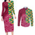 Japanese Bishamon-Kikkou Pattern Couples Matching Long Sleeve Bodycon Dress and Long Sleeve Button Shirt Water Pillar Silent River Flow - Polynesian Pride