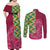Japanese Bishamon-Kikkou Pattern Couples Matching Off Shoulder Maxi Dress and Long Sleeve Button Shirt Water Pillar Silent River Flow - Polynesian Pride