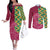 Japanese Bishamon-Kikkou Pattern Couples Matching Off The Shoulder Long Sleeve Dress and Long Sleeve Button Shirt Water Pillar Silent River Flow - Polynesian Pride