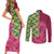 Japanese Bishamon-Kikkou Pattern Couples Matching Short Sleeve Bodycon Dress and Long Sleeve Button Shirt Water Pillar Silent River Flow - Polynesian Pride
