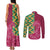 Japanese Bishamon-Kikkou Pattern Couples Matching Tank Maxi Dress and Long Sleeve Button Shirt Water Pillar Silent River Flow - Polynesian Pride
