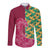 Japanese Bishamon-Kikkou Pattern Long Sleeve Button Shirt Water Pillar Silent River Flow - Polynesian Pride