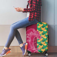 Japanese Bishamon-Kikkou Pattern Luggage Cover Water Pillar Silent River Flow - Polynesian Pride