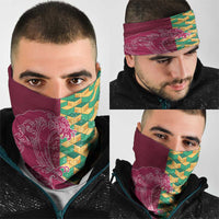 Japanese Bishamon-Kikkou Pattern Neck Gaiter Water Pillar Silent River Flow - Polynesian Pride