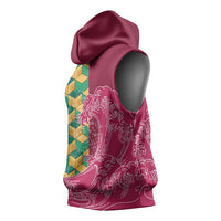 Japanese Bishamon-Kikkou Pattern Sleeveless Hoodie Water Pillar Silent River Flow - Polynesian Pride