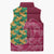 Japanese Bishamon-Kikkou Pattern Sleeveless Puffer Jacket Water Pillar Silent River Flow - Polynesian Pride