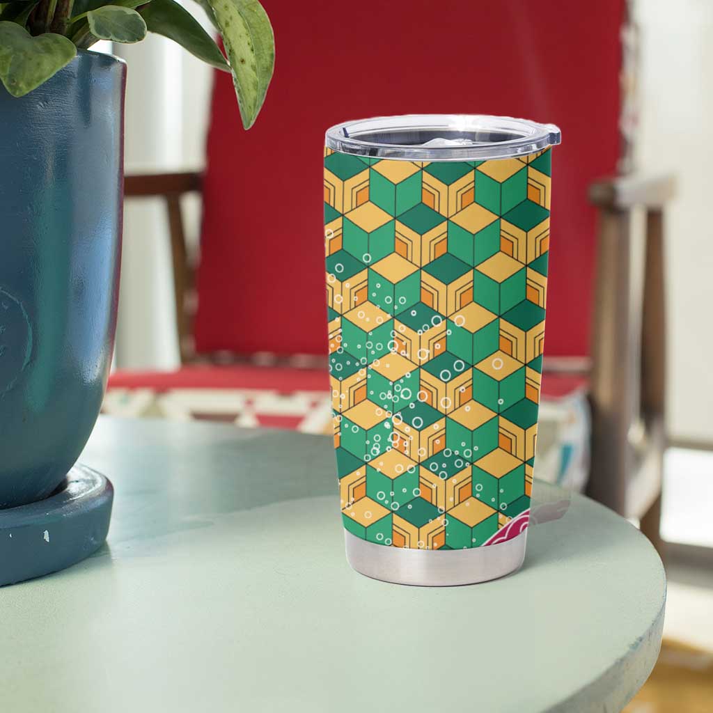 Japanese Bishamon-Kikkou Pattern Tumbler Cup Water Pillar Silent River Flow - Polynesian Pride