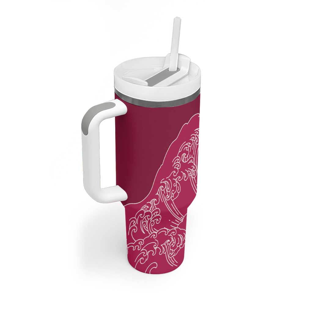 Japanese Bishamon-Kikkou Pattern Tumbler With Handle Water Pillar Silent River Flow - Polynesian Pride