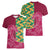 Japanese Bishamon-Kikkou Pattern Women V-Neck T-Shirt Water Pillar Silent River Flow - Polynesian Pride
