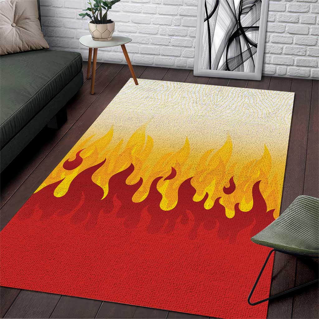 Japanese Kaen Pattern Area Rug Flame Pillar Blazing Lion Heart LT9 Red - Polynesian Pride