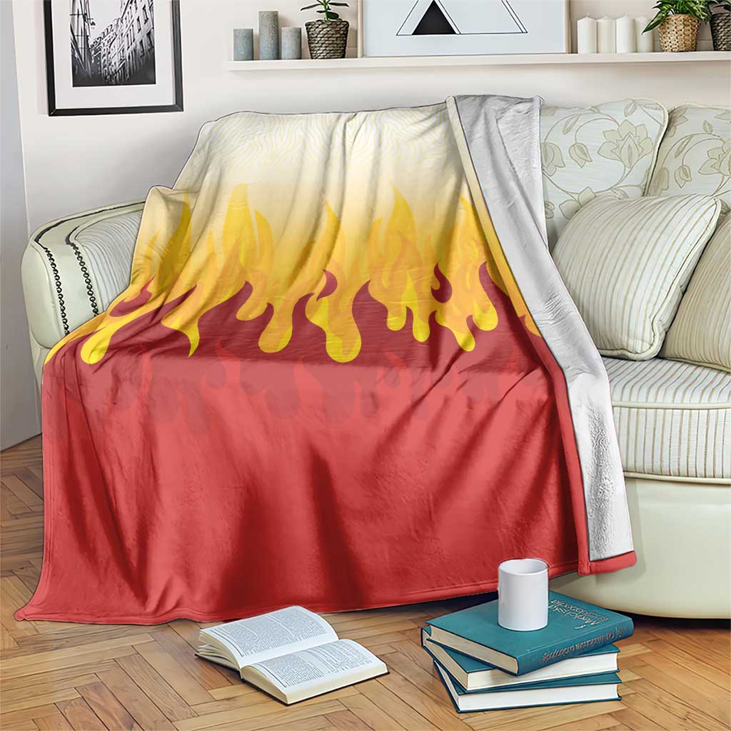 Japanese Kaen Pattern Blanket Flame Pillar Blazing Lion Heart LT9 Red - Polynesian Pride