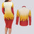 Japanese Kaen Pattern Couples Matching Long Sleeve Bodycon Dress and Long Sleeve Button Shirt Flame Pillar Blazing Lion Heart - Polynesian Pride