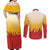 Japanese Kaen Pattern Couples Matching Off Shoulder Maxi Dress and Long Sleeve Button Shirt Flame Pillar Blazing Lion Heart - Polynesian Pride