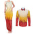 Japanese Kaen Pattern Couples Matching Tank Maxi Dress and Long Sleeve Button Shirt Flame Pillar Blazing Lion Heart - Polynesian Pride