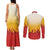 Japanese Kaen Pattern Couples Matching Tank Maxi Dress and Long Sleeve Button Shirt Flame Pillar Blazing Lion Heart - Polynesian Pride