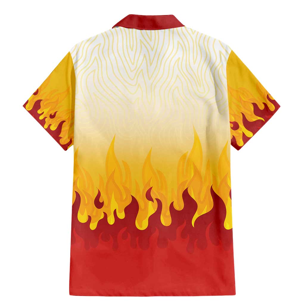 Japanese Kaen Pattern Family Matching Mermaid Dress and Hawaiian Shirt Flame Pillar Blazing Lion Heart LT9 - Polynesian Pride