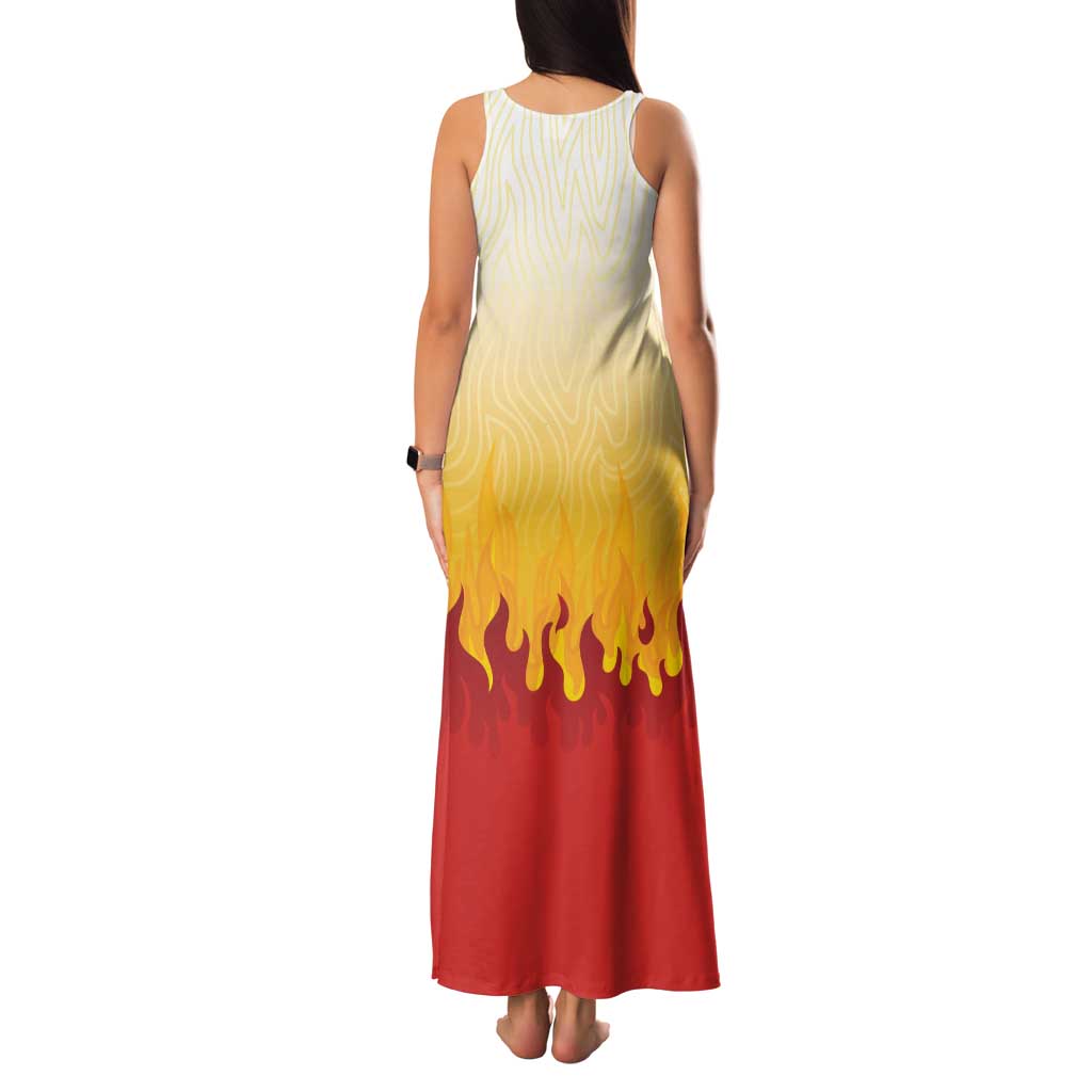 Japanese Kaen Pattern Family Matching Tank Maxi Dress and Hawaiian Shirt Flame Pillar Blazing Lion Heart LT9 - Polynesian Pride