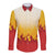 Japanese Kaen Pattern Long Sleeve Button Shirt Flame Pillar Blazing Lion Heart - Polynesian Pride
