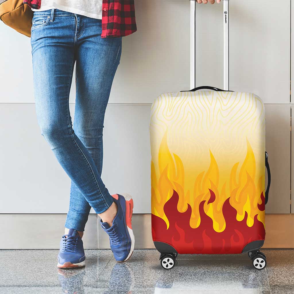 Japanese Kaen Pattern Luggage Cover Flame Pillar Blazing Lion Heart - Polynesian Pride