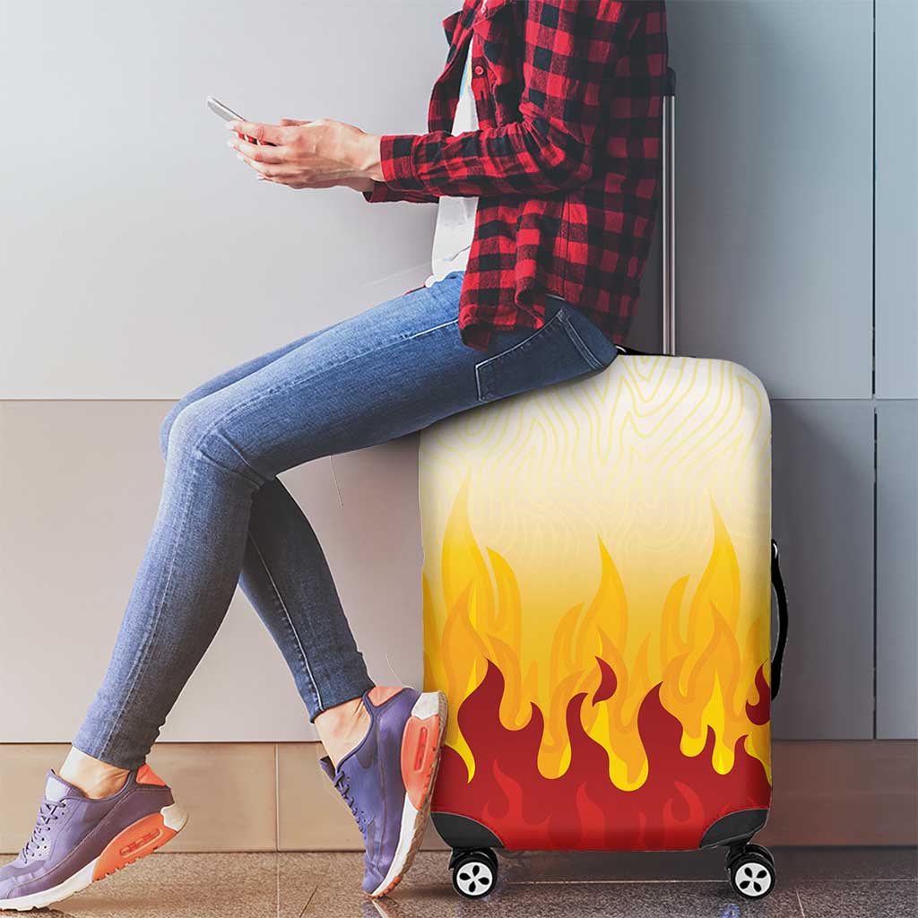 Japanese Kaen Pattern Luggage Cover Flame Pillar Blazing Lion Heart - Polynesian Pride