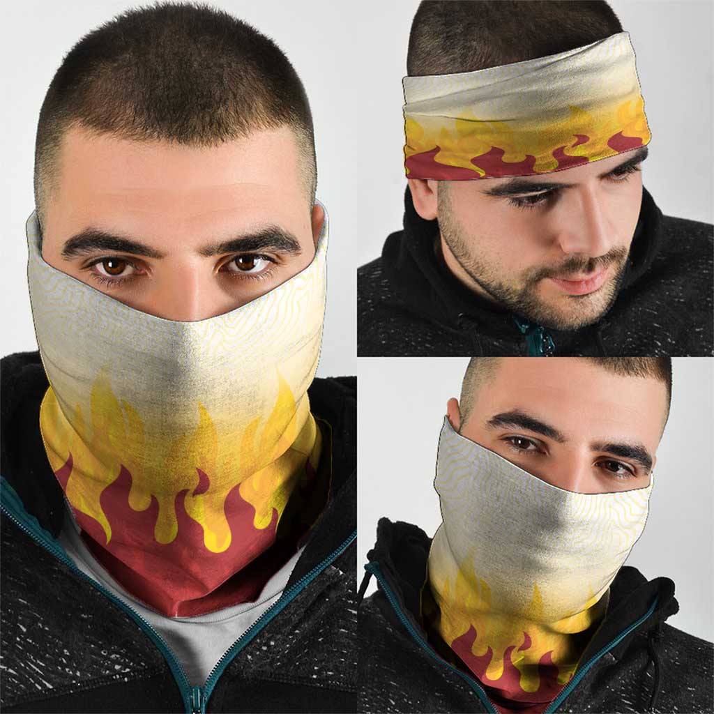 Japanese Kaen Pattern Neck Gaiter Flame Pillar Blazing Lion Heart - Polynesian Pride