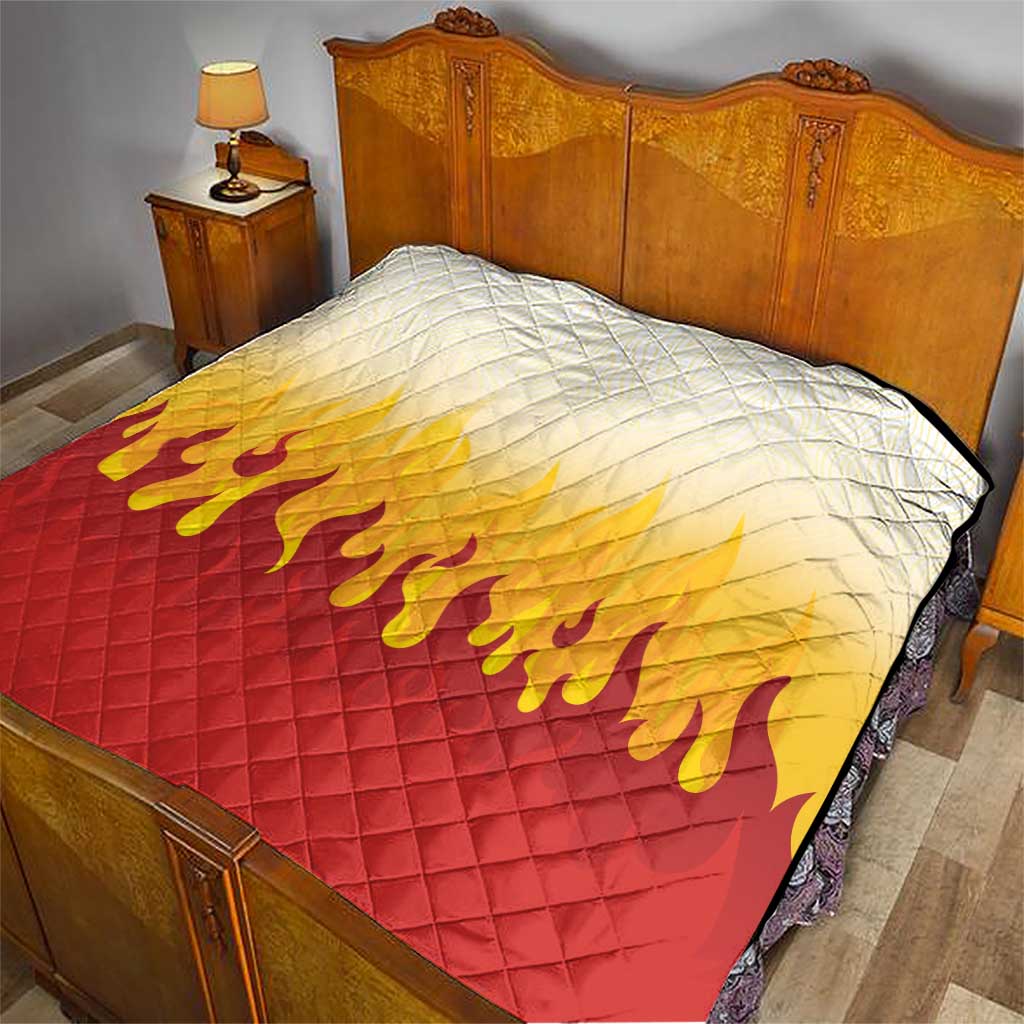 Japanese Kaen Pattern Quilt Flame Pillar Blazing Lion Heart - Polynesian Pride