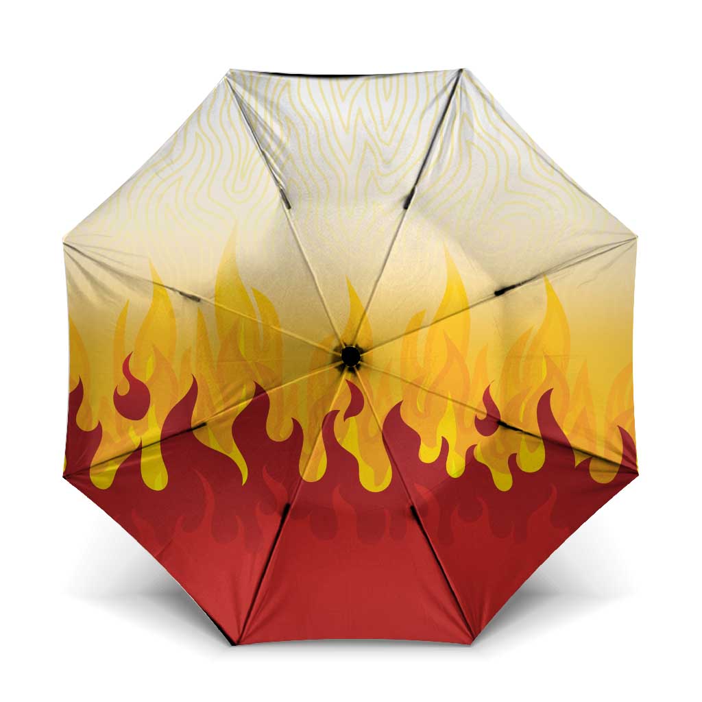 Japanese Kaen Pattern Umbrella Flame Pillar Blazing Lion Heart LT9 One Size Folded 11.42 inch Opened Diameter 37.4 inch Red - Polynesian Pride