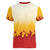 Japanese Kaen Pattern Women V-Neck T-Shirt Flame Pillar Blazing Lion Heart - Polynesian Pride