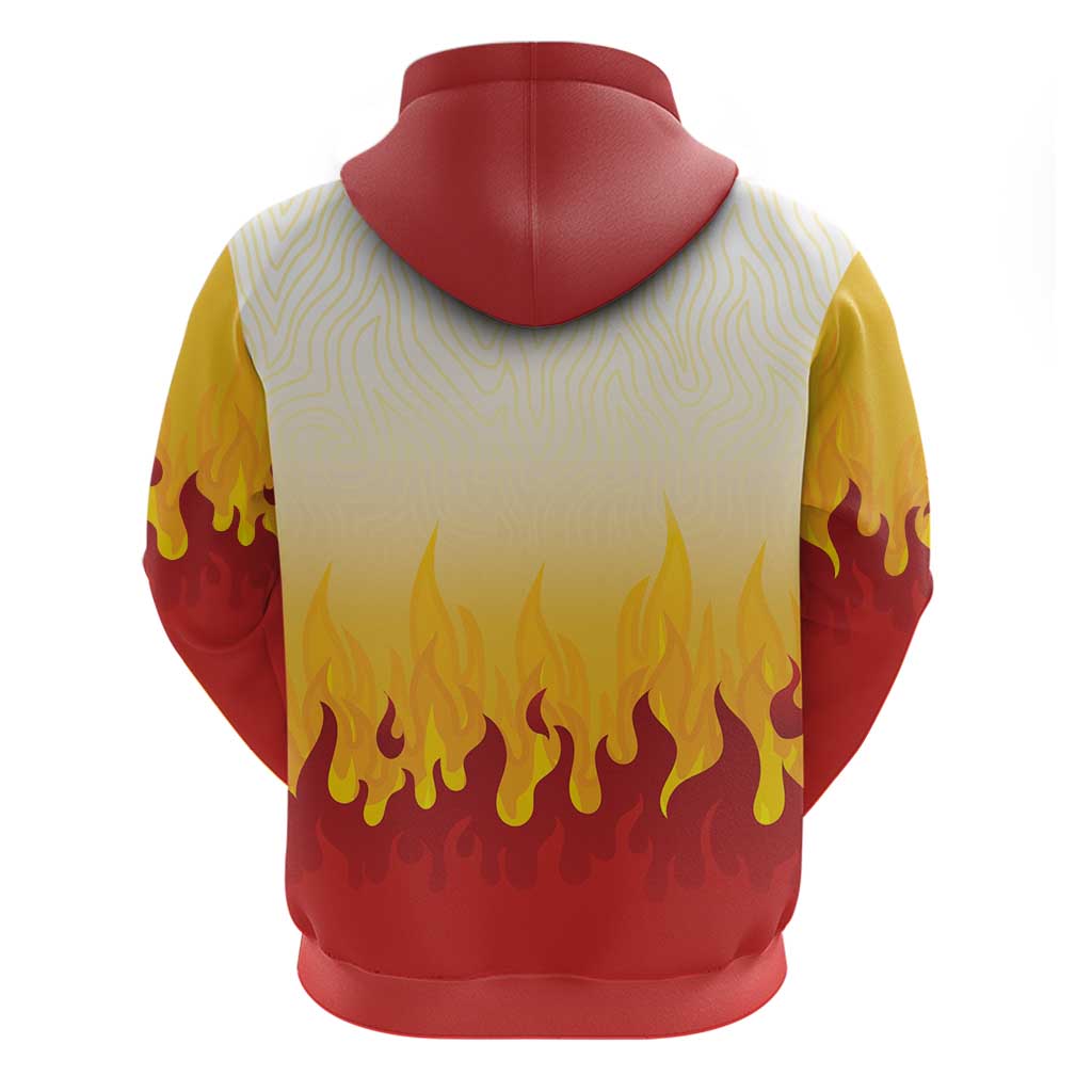 Japanese Kaen Pattern Zip Hoodie Flame Pillar Blazing Lion Heart LT9 - Polynesian Pride