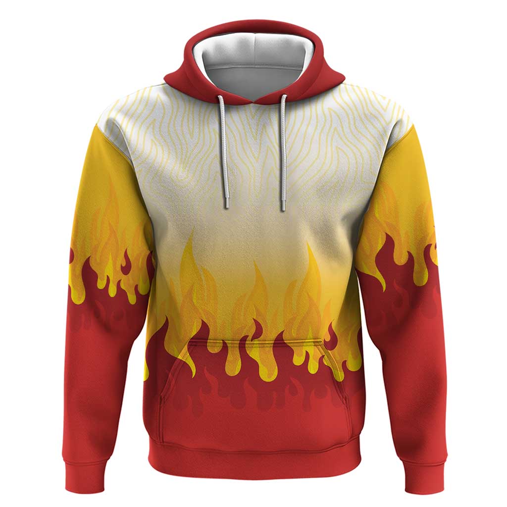 Japanese Kaen Pattern Zip Hoodie Flame Pillar Blazing Lion Heart LT9 Pullover Hoodie Red - Polynesian Pride